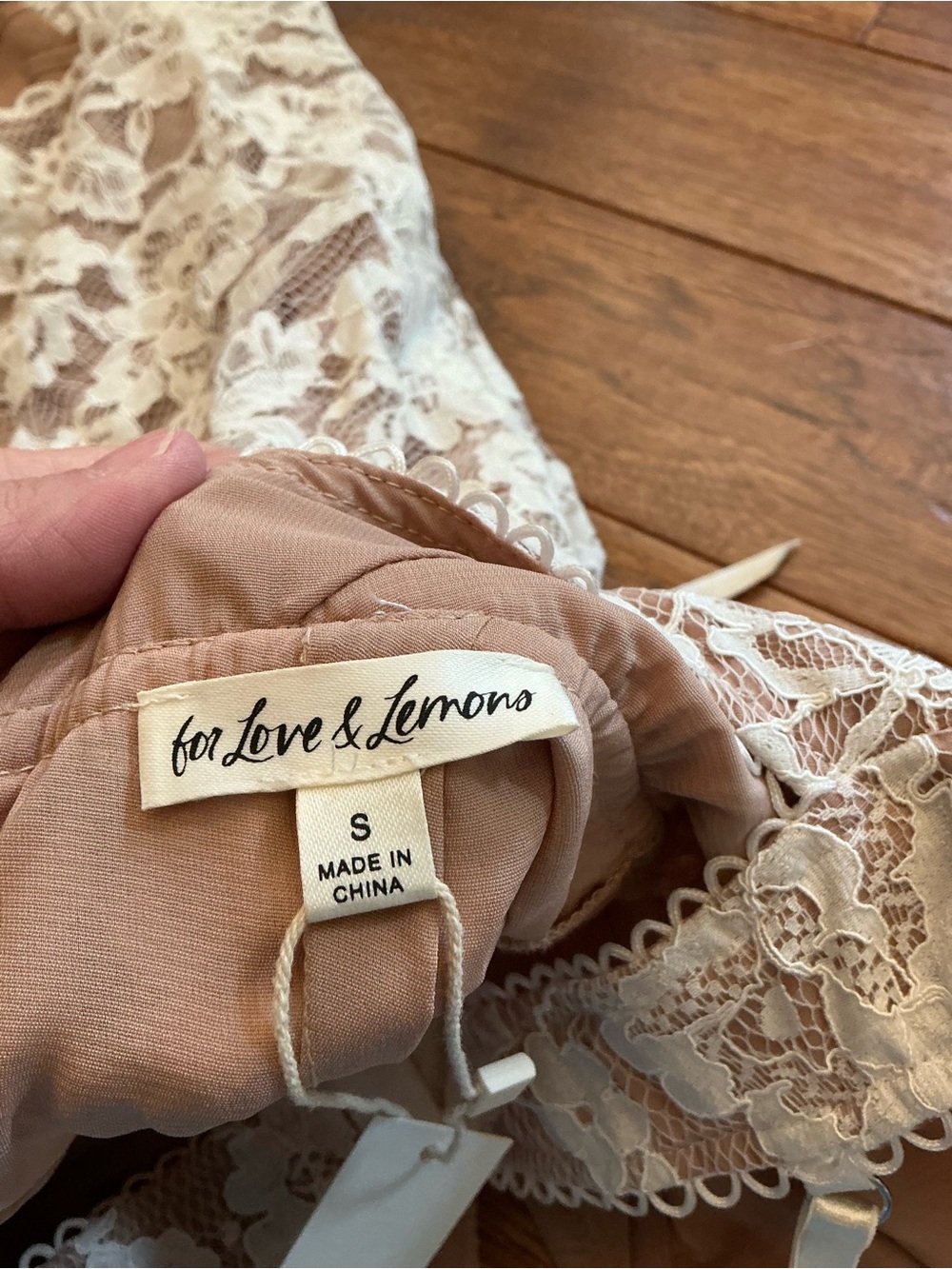 NWT For Love & Lemons Jillian Mini Dress Ivory White Lace Bustier, size small - Picture 9 of 10
